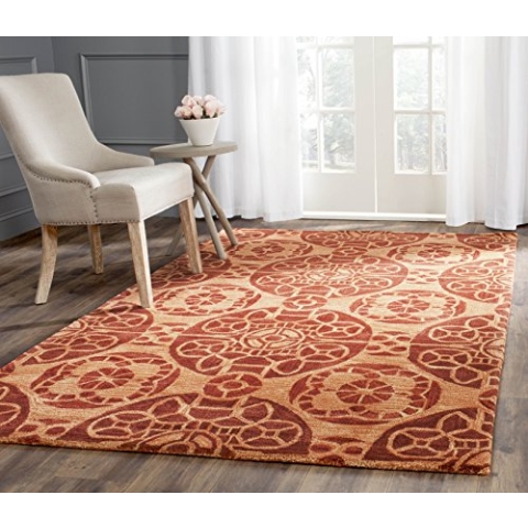 SAFAVIEH Traditionell Teppich für Wohnzimmer, Esszimmer, Schlafzimmer - Wyndham Collection, Kurzer Flor, Zimt, 152 X 244 cm