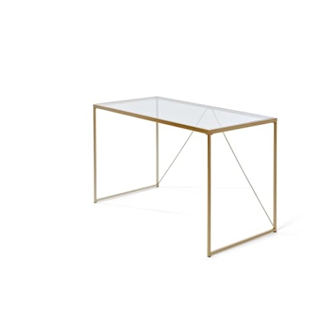 Jahnke Glasschreibtisch Glam Desk KLARGLAS/Gold
