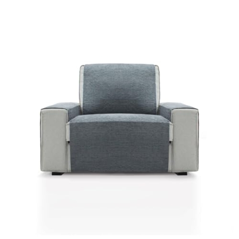 FAVERTI® Sesselüberwurf für 1-Sitzer oder Relaxsessel, 55 cm, Modell Pego, Dunkelgrau, extra weicher Chenille, Qualitäts-Sesselschutz, recyceltem Material