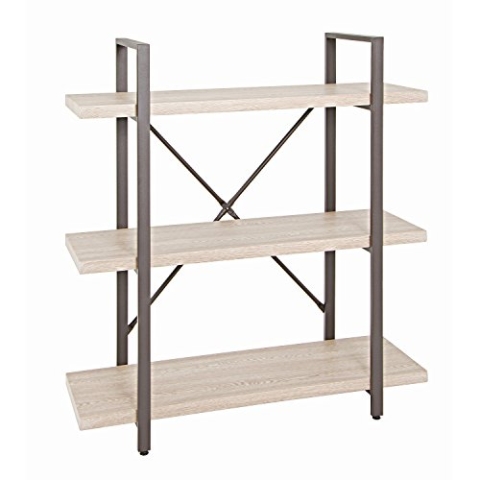 HAKU Möbel Regal braun, Eiche hell, Metall, Wabenplatte - Maße: B 90 cm x H 102 cm x T 33 cm, Style: Modern