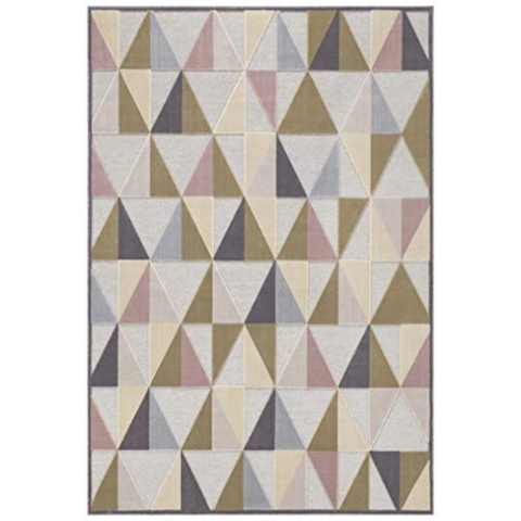 Elle Decoration Creuse Kurzflor Wohnzimmer-Teppich – Seidenoptik, Hellgrau, 160x230 cm