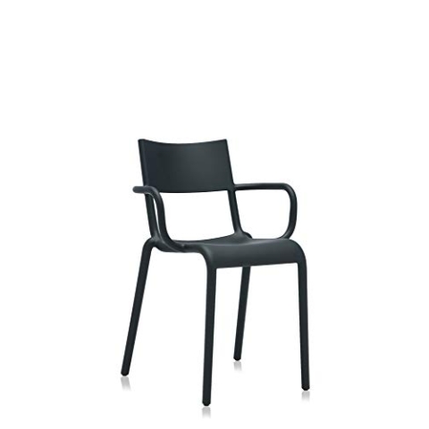 Kartell Generic A Armlehnstuhl, Plastik, Schwarz, 79 x 52.5 x 52 cm