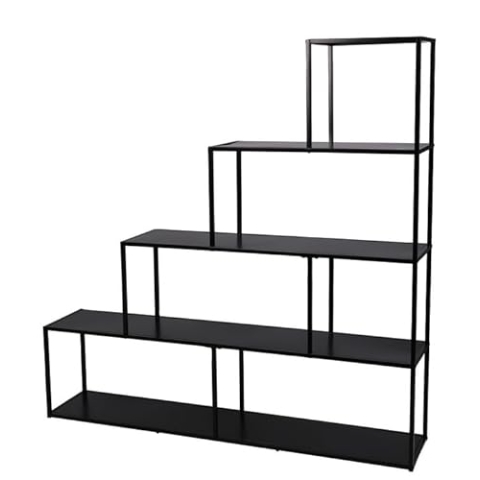 Urban living "Madison BIBLIOTHEK Podest mit 4 Ebenen aus schwarzem Metall 160X30XH157CM