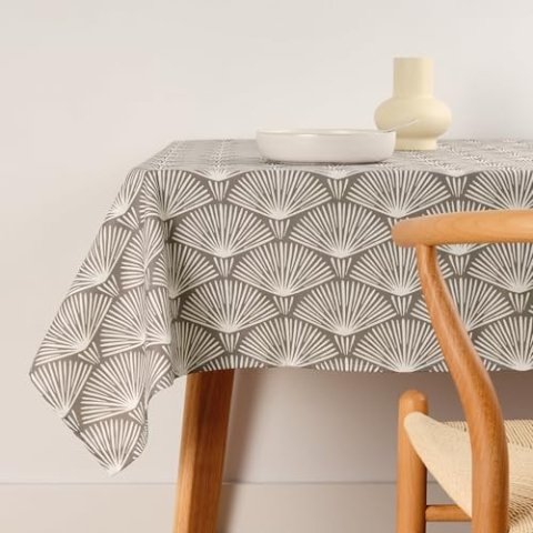 Belum Tischdecke, 200 x 140 cm, schmutzabweisend, 100 % Baumwolle, harzbeschichtet, kein Wachstuch, Tischdecke mit Baumwolle, wasserdicht, schmutzabweisend, flüssigkeitsabweisend, Braun