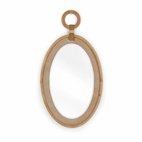 Romimex Wandspiegel, Naturholz, 55 x 95 x 2 cm, oval