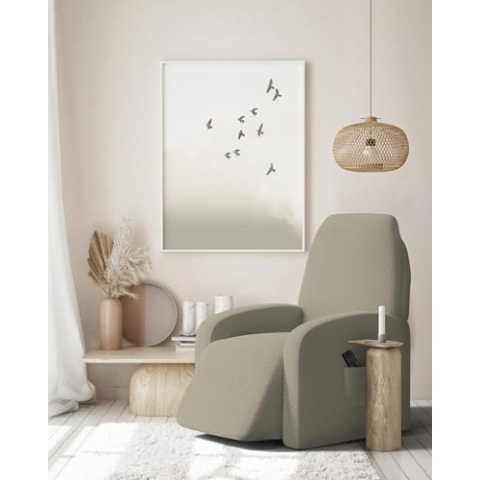 Italian Bed Linen Fashionable Sesselbezug, elastisch, Taupe, Standardgröße