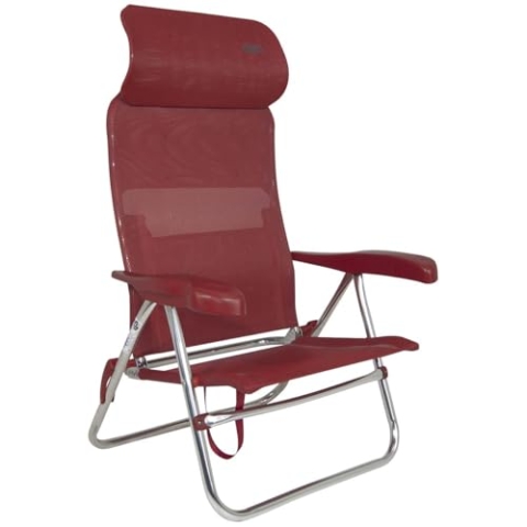 Crespo Strandstuhl AL 205 Compact Camping Garten Liege Stuhl Klappstuhl Klappbar Rot