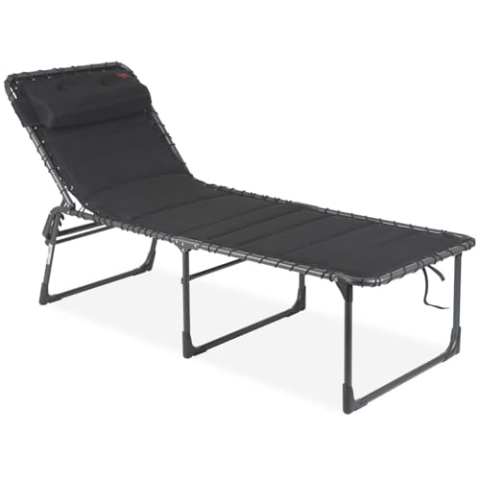 Crespo Sonnenliege Liegestuhl AL364 XL Air Deluxe Camping Garten Liege Alu 140kg schwarz