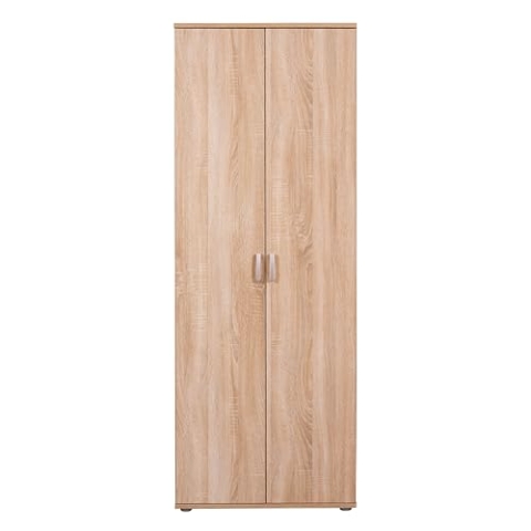 Inter Link – Mehrzweckschrank – Besenschrank – Putzschrank - Allzweckschrank – Haushaltsschrank – 2 Türen – 3 Böden – Breite:70cm - Tiefe:34cm - Höhe:190cm – Gallo HHS – Sonoma Eiche