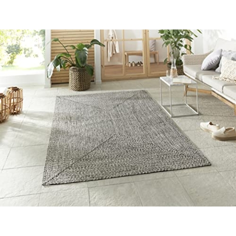 Northrugs Trenzado In- & Outdoor Teppich Wetterfest – Pflegeleicht Handmade-Look für Innen und Außen Gewebter Outdoorteppich Läufer für Balkon, Terrasse, Wohnzimmer, Garten – Melange, 160x230