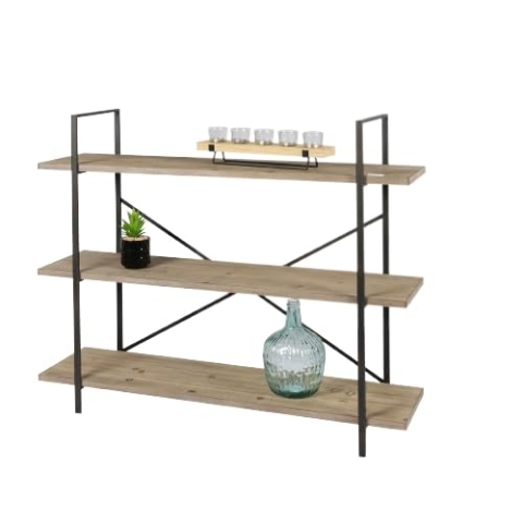 Urban living "Country Side 3-Etagen-Etagenregal mit MASSIVEFFEKT und Metallgestell 120X30XH103CM