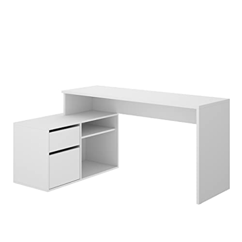 Rimobel DEKIT Grupo Rox - Schreibtisch mit Stauraum und doppelter Montage - 139 x 75 cm - Weiß