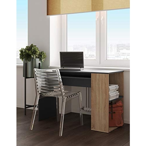 TemaHome Desk Yale schwarz und Eiche,114x50x75,5 cm (LxPxA)
