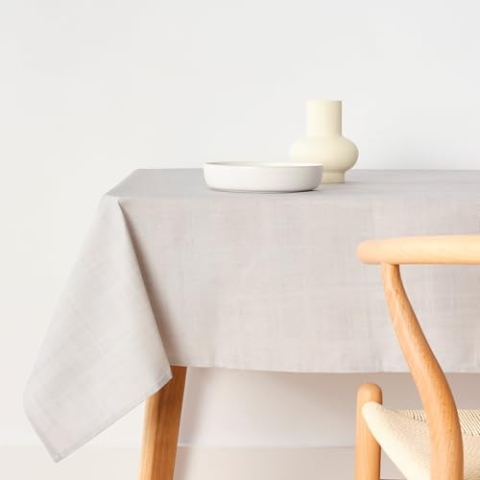 Belum Tischdecke, schmutzabweisend, Größe 300 x 140 cm, extraweich, Mittelgrau, 100, Stoff 100% Bio-Baumwolle, einfarbig, Tischdecke