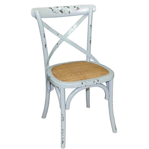 2x Bolero Blue Wooden Dining Chairs with Backrest 470mm Hotels Restaurants Cafe