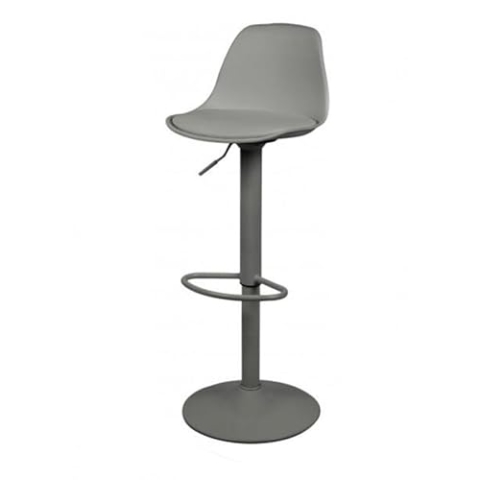Urban living UGO Barhocker mit Kissen, Lederoptik, mattgrau, 46 x 50 x 88/108 cm