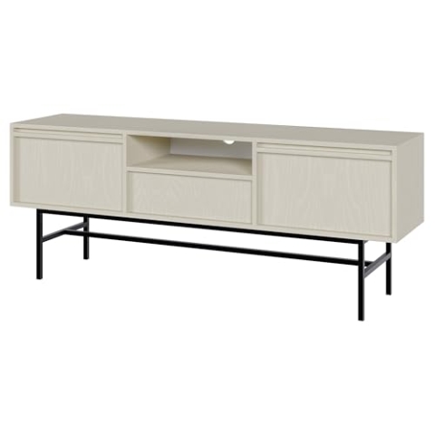 Selsey TV Schrank Board Sideboard Fernsehtisch Fernsehschrank 154 cm Stehend Beige Evo