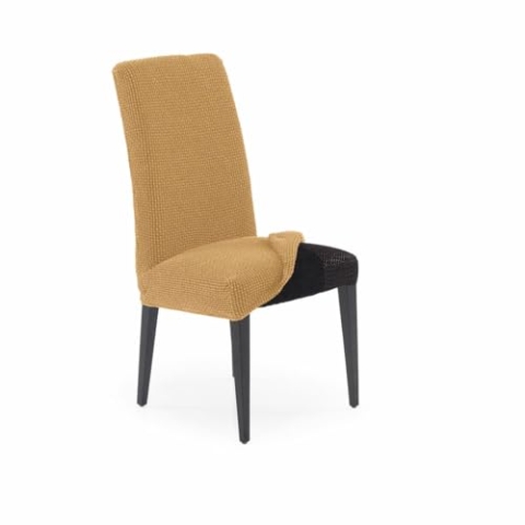 SOFASKINS® Esszimmerstuhlbezüge, 2er-Pack, super elastisch, atmungsaktiv und langlebig, Stuhlbezug mit Rückenlehne, einfach anzubringen, Größe 40-60 cm, Gelb