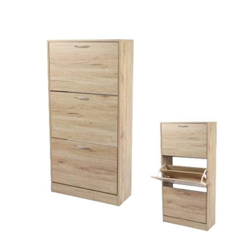 Urban living „PRATIK“ SCHUHREGAL 3 SCHUBLADEN MIT Griffen 60X24XH120CM
