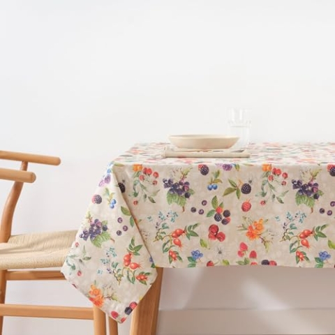 Belum Tischdecke mit Fleckenabweisend, Größe 300 x 140 cm, extraweich, Mehrfarbig, 100, Stoff 100% Bio-Baumwolle, Modell 0120-347