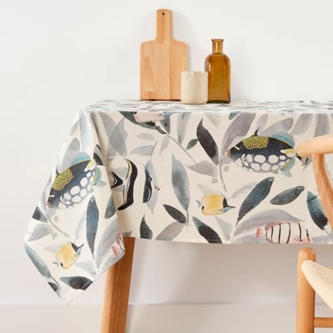 Belum Tischdecke mit Fleckenabweisend, Größe 300 x 140 cm, extraweich, Mehrfarbig, 100, Stoff 100% Bio-Baumwolle, Modell 0120-382