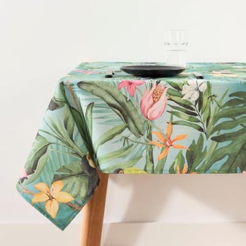 Belum Tischdecke mit Fleckenabweisend, Größe 300 x 155 cm, extraweich, Mehrfarbig, 100, Stoff 100% Bio-Baumwolle, Modell 0120-416