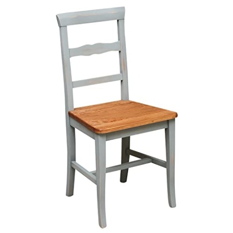 Biscottini Vintage-Stuhl, grau, 90 x 41 x 43 cm, Küchenstühle, Holz, Made in Italy, Esszimmer-Stühle, Holz, Vintage-Küchenstuhl