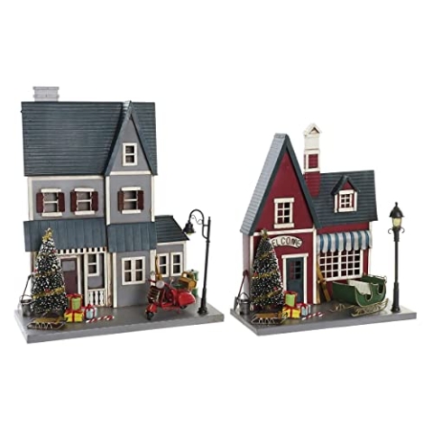 DKD Home Decor Weihnachtsschmuck der Marke, blau, rot und Mehrfarbig, aus PVC und Metall (30 x 12,5 x 40 cm) (2 Stück)