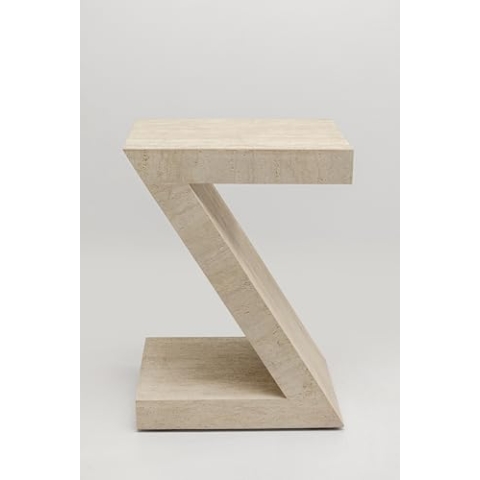 Kare Design Beistelltisch Luxury Z Travertine, Beige, Ablage, Couchtisch, Wohnzimmertisch, Z-Form, Stein-Optik, 61x44x33 cm (H/B/T)