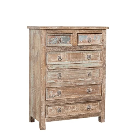 Biscottini Wohnzimmer, 105 x 38 x 80 cm, Badezimmer aus recyceltem Holz, Kommode für Schlafzimmer im Vintage-Stil, 105x38x80 cm