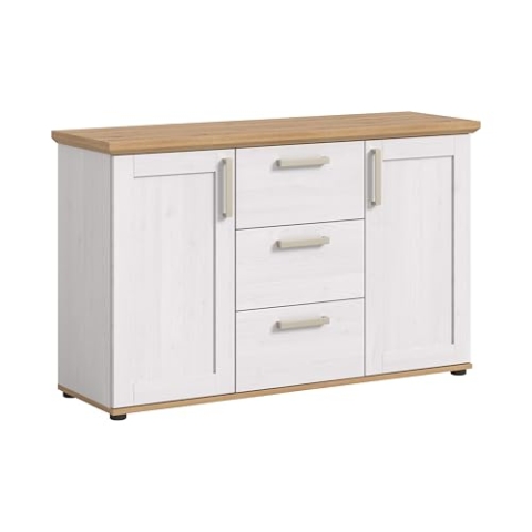 xonox.home Wohnzimmer Verona Sideboard Kommode Anrichte Stauraumschrank in Sibiu Lärche Absetzung Artisan Eiche Nb., ca. 129x80x40 cm