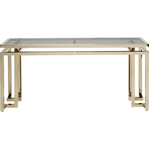 Kare Design Konsole Gold Rush, Gold, Konsolentisch, Glamour, Elegant, Schminktisch, Flur, EGS Sicherheitsglas, Schlafzimmer, 76x160x45 cm (H/B/T)