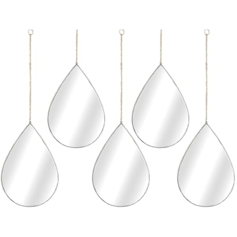 Romimex Spiegel-Set, silberfarben, Polystyrol, 19 x 27 x 1 cm