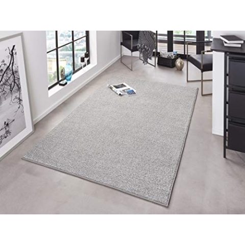 Hanse Home Pure Teppich – Wohnzimmerteppich dichter Kurzflor Robust Schlafzimmerteppich einfarbig Modern für Esszimmer, Wohnzimmer, Kinderzimmer, Flur, Schlafzimmer, Küche – Grau, 80x150cm