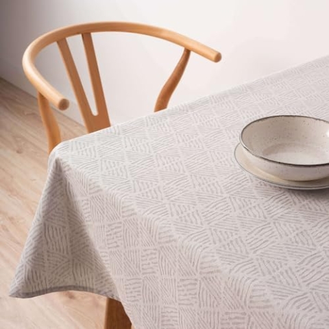 Belum 31990C Tischdecke mit Fleckenabweisend, Jacquard, Größe 240 x 155 cm, schmutzabweisend, extra weich, Farbe: Alma-Grau, Tischdecke aus 70% Baumwolle, 30% Polyester