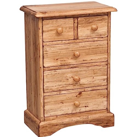 Biscottini Nachttisch aus recyceltem Holz 51 x 30 x 74,5 cm | Nachttisch für Schlafzimmer rustikal | Nachttische im Antik-Look