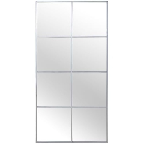 Alexandra House Living Wandspiegel, silberfarben, Metall, Fenster, 6 x 149 x 77 cm