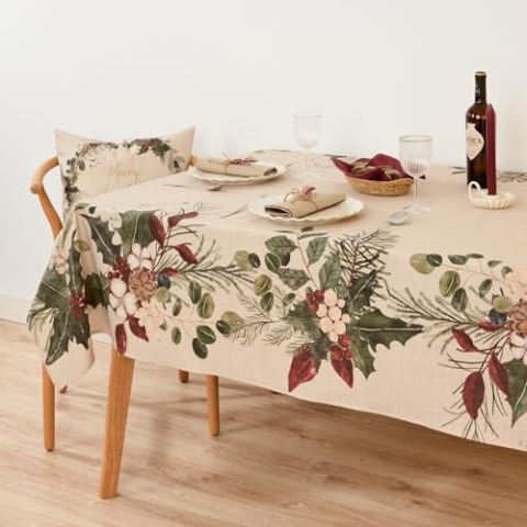 BELUM | Weihnachtstischdecke | Anti-Fleck-Tischdecke | Rechteckig Harz | Tischdecke (laminiert) | Tischdecke | Tischdecke | Heimtisch (250 x 140 cm)