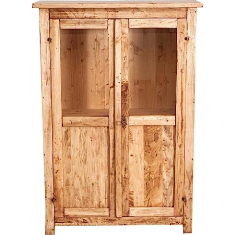Biscottini Vitrine für Wohnzimmer aus Holz, 68 x 25 x 98 cm, Barschrank für Liköre, Küchenmöbel und Wohnzimmermöbel
