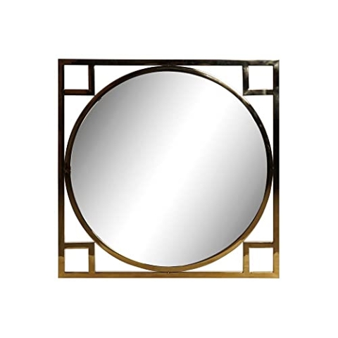 DKD Home Decor Wandspiegel aus vergoldetem Stahl (70 x 2 x 70 cm) (Referenz: S3022048)