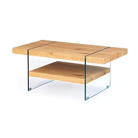 Inter Link - Couchtisch - - Wildeiche Nachbildung - Glas - Benina