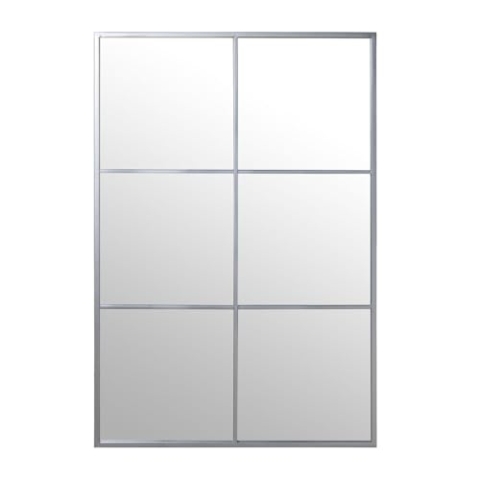 Alexandra House Living Wandspiegel, silberfarben, Metall, Fenster, 6 x 113 x 77 cm