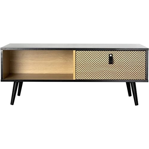 Urban living Chelsea Niedriger Tisch, Holzwerkstoff, Holz/SCHWARZ, Normal
