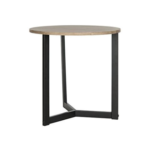 Safavieh Lackierter Beistelltisch, Metall, steinfarbenes Graubraun/schwarz, 57 x 57 x 57.91 cm