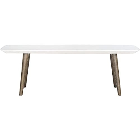 Safavieh Lackierter Couchtisch, Metall, weiß/braun, 119 x 39 x 39.87 cm