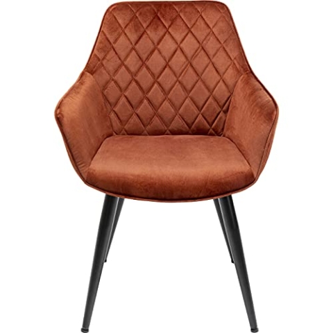 Kare Design Armlehnstuhl Harry Rostrot, Polsterstuhl, Samtoptik, Sitzhöhe 46,50cm