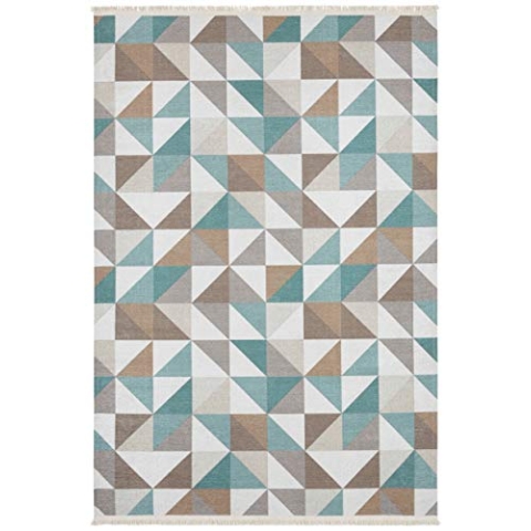 Nouristan Design Teppich mit Fransen Ciaran Grün Braun, 160x230 cm