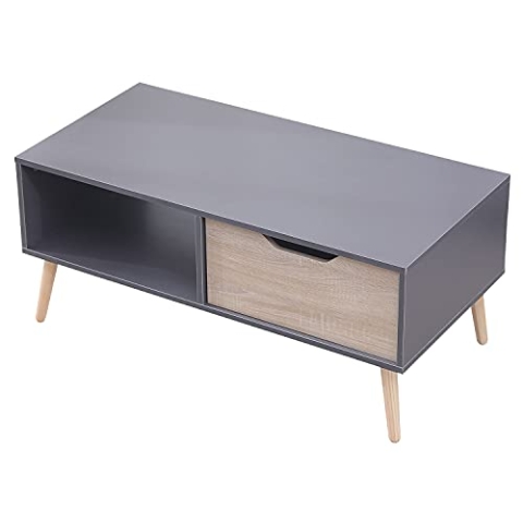 Happy Garden Couchtisch mit Schublade im skandinavischen Stil grau Freja