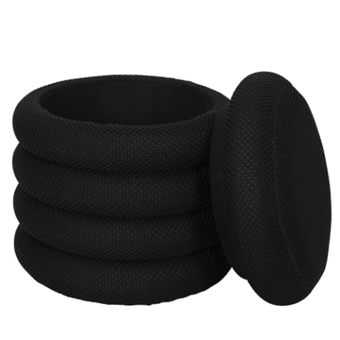 HOME DECO FACTORY, HD0426, Aufbewahrungshocker im eleganten Design, multifunktional und leicht, großzügige Stauraumkapazität, Größe 37 x 42 x 37 cm, Farbe Schwarz