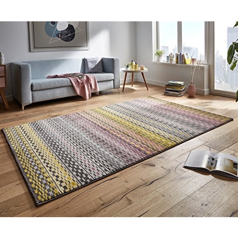 Mint Rugs 102774_80x150 Design Velours Teppich Shiver, Kunstfaser, Mehrfarbig, 150 x 80 x 1.2 cm